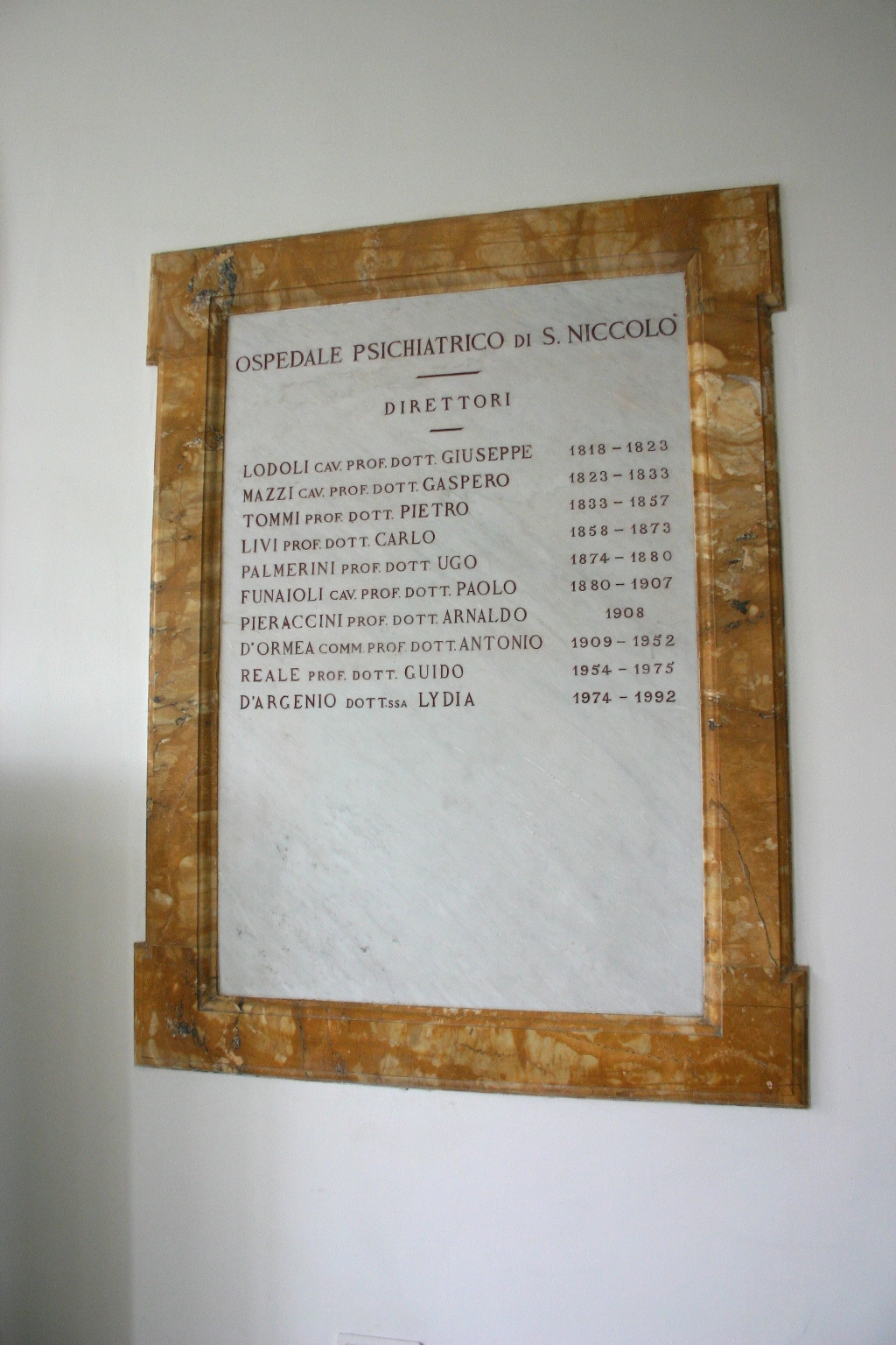 List of Directors, Ex Ospedale Psichiatrico San Niccolò, Siena, Italy (2).JPG